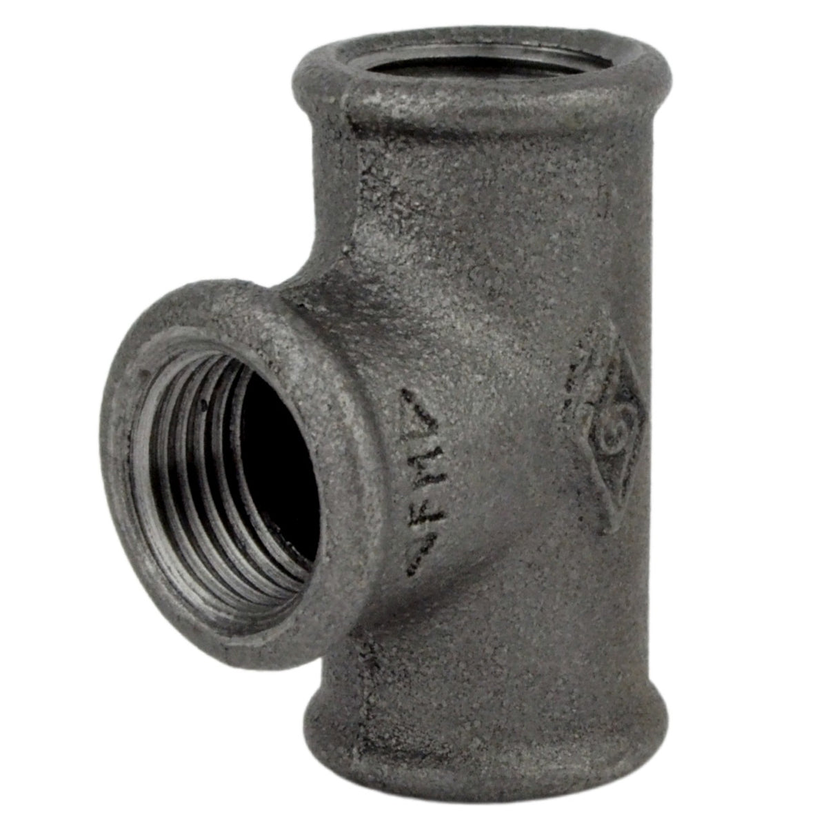 Vrouwelijk T-stuk gietijzer, zwart