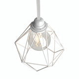 Kooilampenkap in diamantvorm van metaal voor E27-fitting — Wit