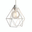 Kooilampenkap in diamantvorm van metaal voor E27-fitting — Wit
