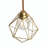 Kooilampenkap in diamantvorm van metaal voor E27-fitting — Messing