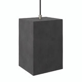 Kubusvormige lampenkap van cement met E27-fitting — Donker cement