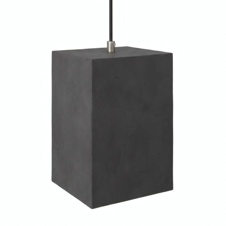 Kubusvormige lampenkap van cement met E27-fitting — Donker cement