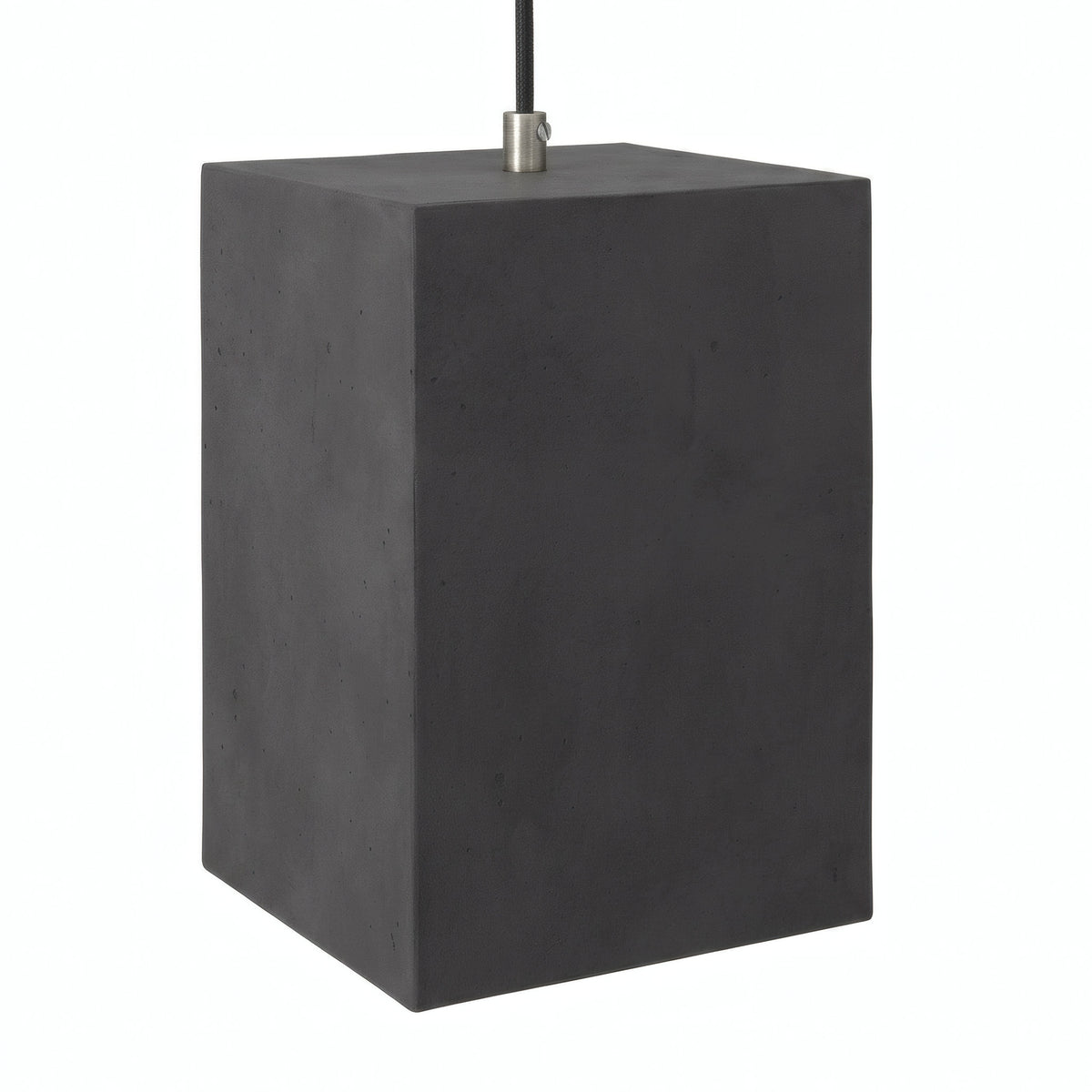 Kubusvormige lampenkap van cement met E27-fitting — Donker cement