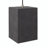 Kubusvormige lampenkap van cement met E27-fitting — Donker cement