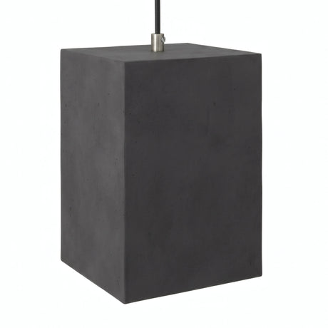 Kubusvormige lampenkap van cement met E27-fitting — Donker cement