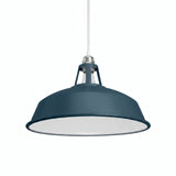 Klokvormige geëmailleerde lampenkap Ø 38 cm voor E27-fitting — Petrolblauw