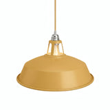Klokvormige geëmailleerde lampenkap Ø 38 cm voor E27-fitting — Mosterdgeel