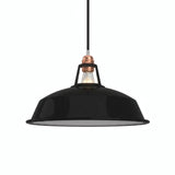 Klokvormige geëmailleerde lampenkap Ø 38 cm voor E27-fitting — Zwart