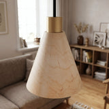 Conische lampenkap van naturel hout voor E27-fitting