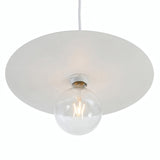 Platte schijf-lampenkap van ijzer Ø 40 cm voor E27-fitting — Wit