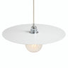 Platte schijf-lampenkap van ijzer Ø 40 cm voor E27-fitting — Wit