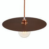 Platte schijf-lampenkap van ijzer Ø 40 cm voor E27-fitting — Cortenlook