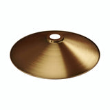 Platte geëmailleerde lampenkap Ø 30 cm voor E27-fitting — Wit en satijn brons