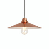 Platte geëmailleerde lampenkap Ø 30 cm voor E27-fitting — Wit en koper