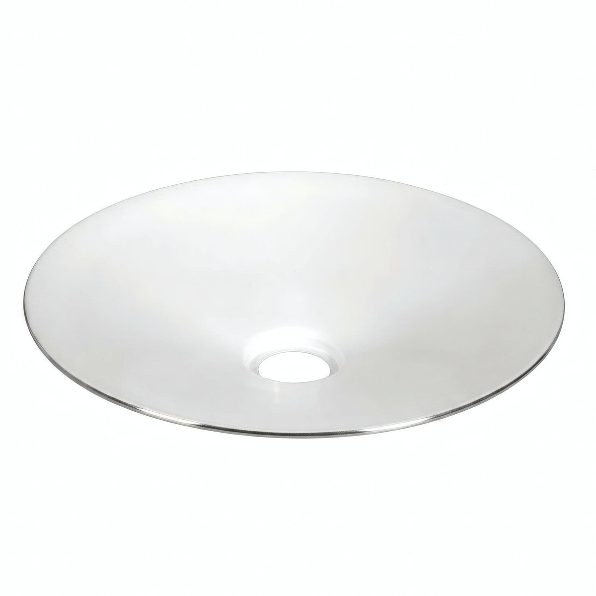 Platte geëmailleerde lampenkap Ø 30 cm voor E27-fitting — Wit en zwart