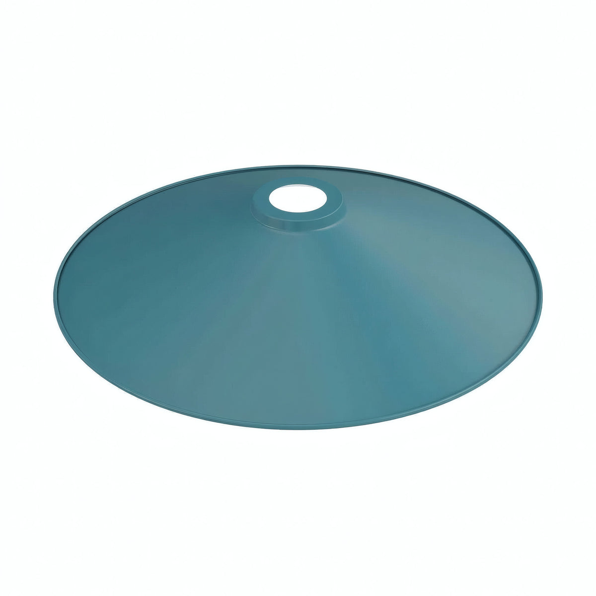 Platte geëmailleerde lampenkap Ø 30 cm voor E27-fitting — Petrolblauw