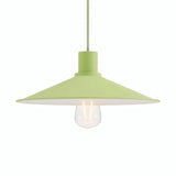 Platte geëmailleerde lampenkap Ø 30 cm voor E27-fitting — Grasgroen