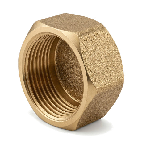 Vrouwelijke kap met zeskantige kop van messing CW617N BSP - isometrisch zicht