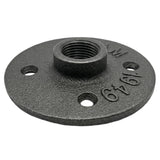 Flens 4 gaten 15x21mm zwarte gietijzer — perspectiefzicht
