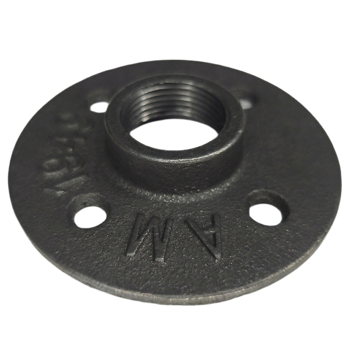 Flens van de vloer 4 gaten 3/4 inch zwarte gietijzer — 3/4 zicht