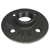 Flens van de vloer 4 gaten 3/4 inch zwarte gietijzer — 3/4 zicht