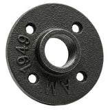Flens 4 gaten 3/4 inch zwarte gietijzer — perspectiefweergave