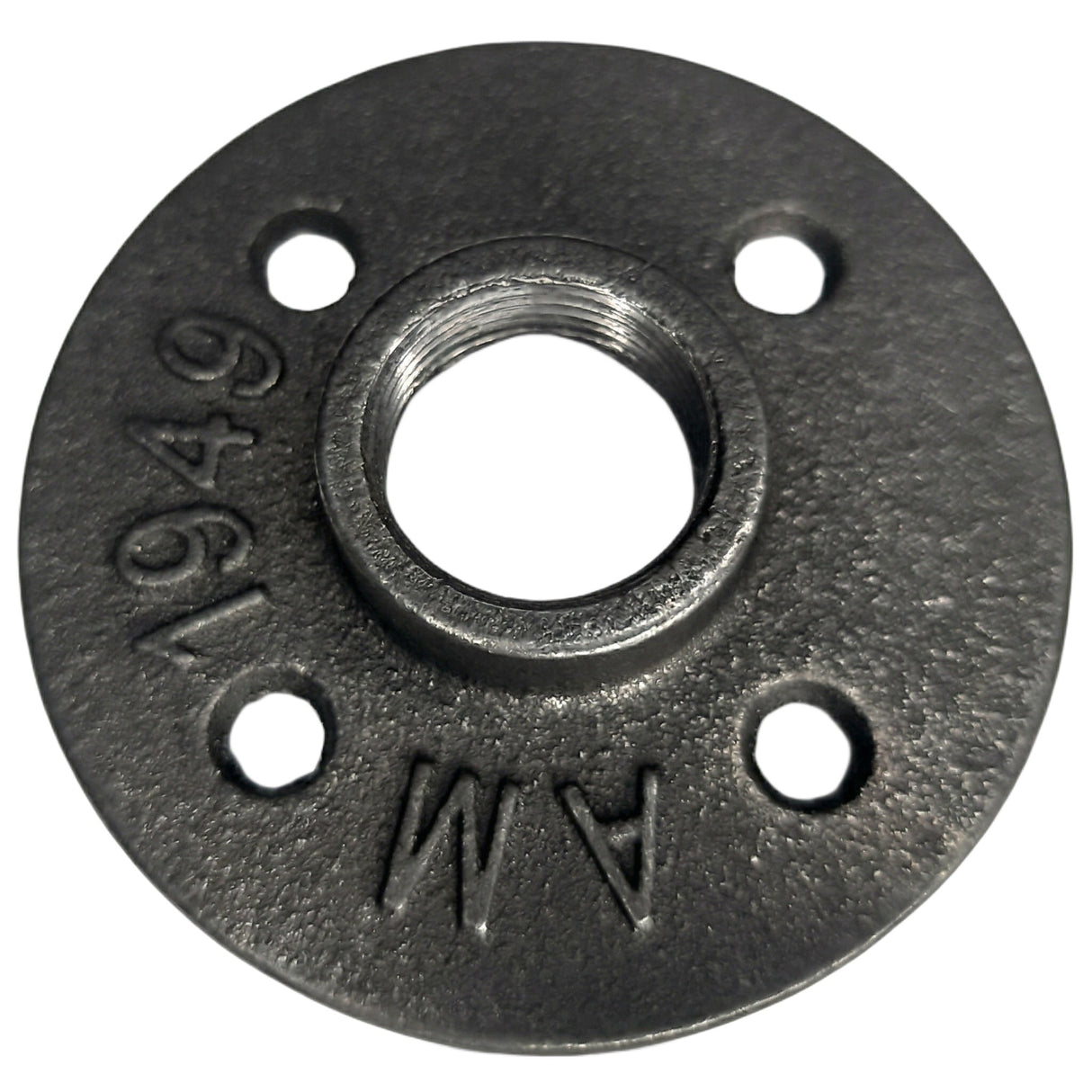 Flens 4 gaten 20x27mm zwarte gietijzer — vooraanzicht