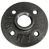 Flens 4 gaten 20x27mm zwarte gietijzer — vooraanzicht