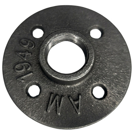 Bride 4 trous 20x27mm fonte noire — vue de face