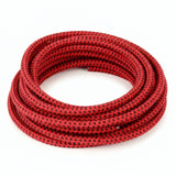 Rood-zwart textielsnoer - productfoto op witte achtergrond 8