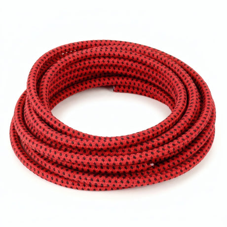 Rood-zwart textielsnoer - productfoto op witte achtergrond 8