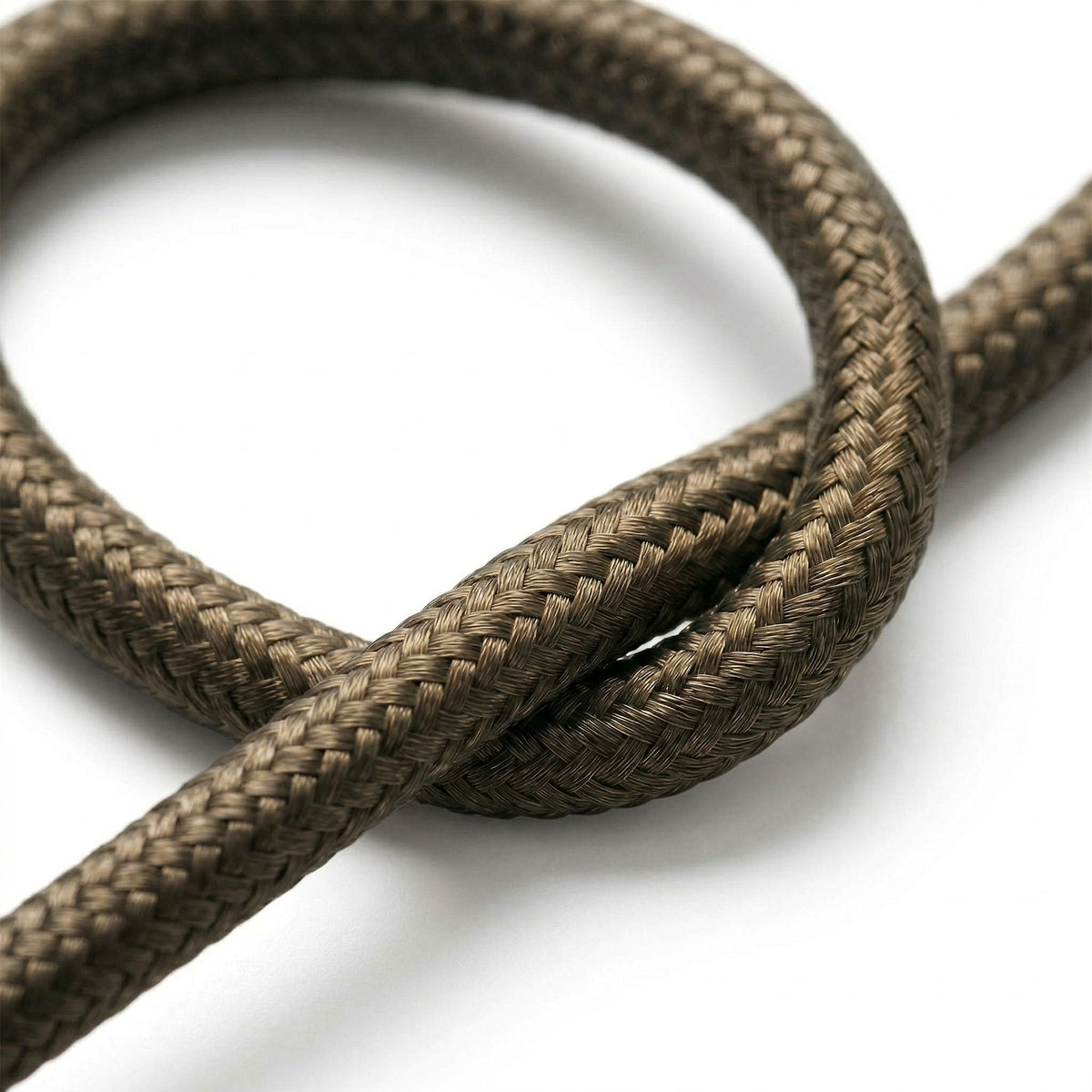 Rond strijkijzersnoer met zijde-effect – Donkergrijs