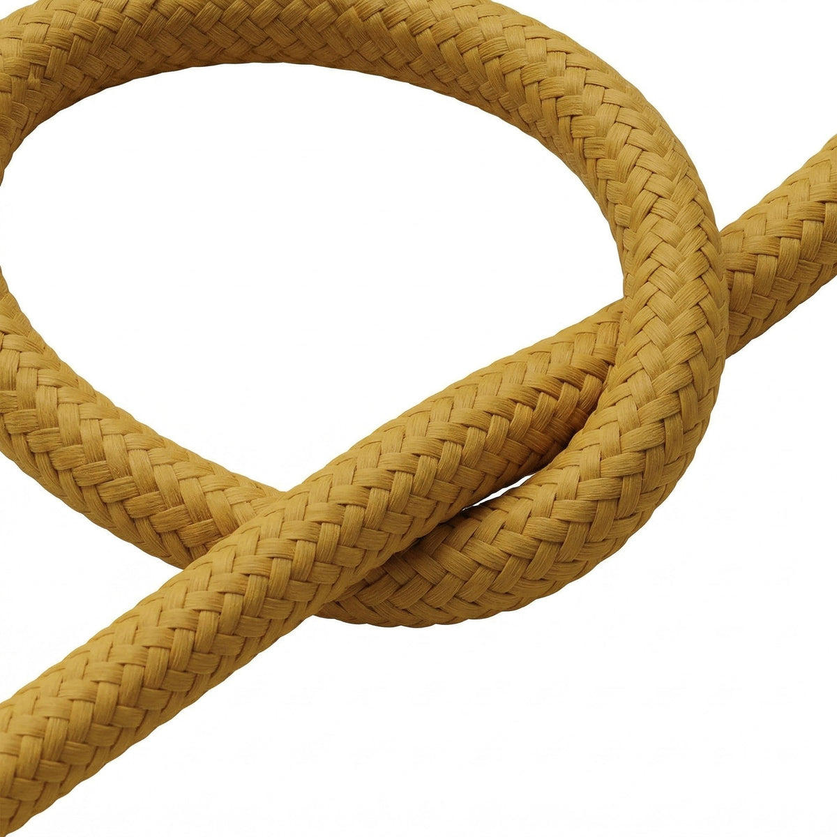 Rond strijkijzersnoer met zijde-effect – Mosterdgeel