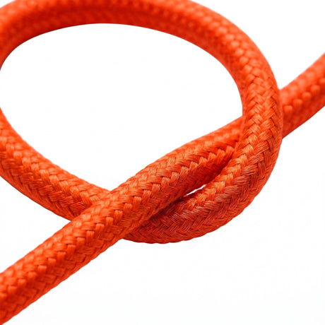 Rond fluo strijkijzersnoer met zijde-effect – Oranje