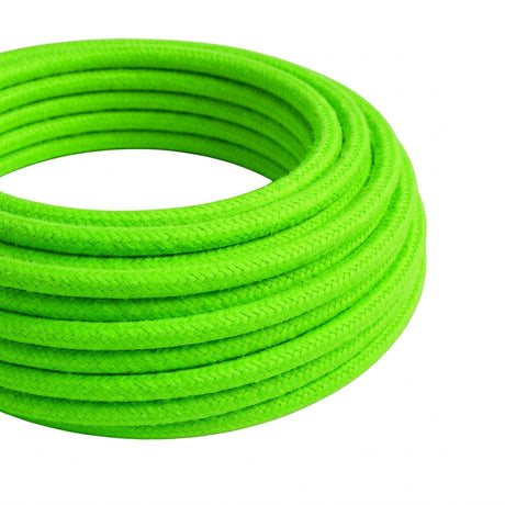 Rond fluo strijkijzersnoer met zijde-effect – Groen