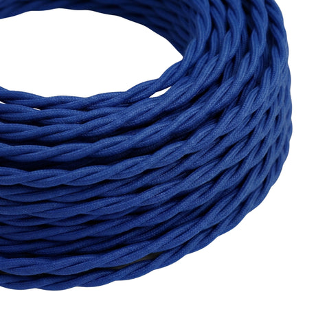 Gedraaid strijkijzersnoer met zijde-effect – Klassiek blauw