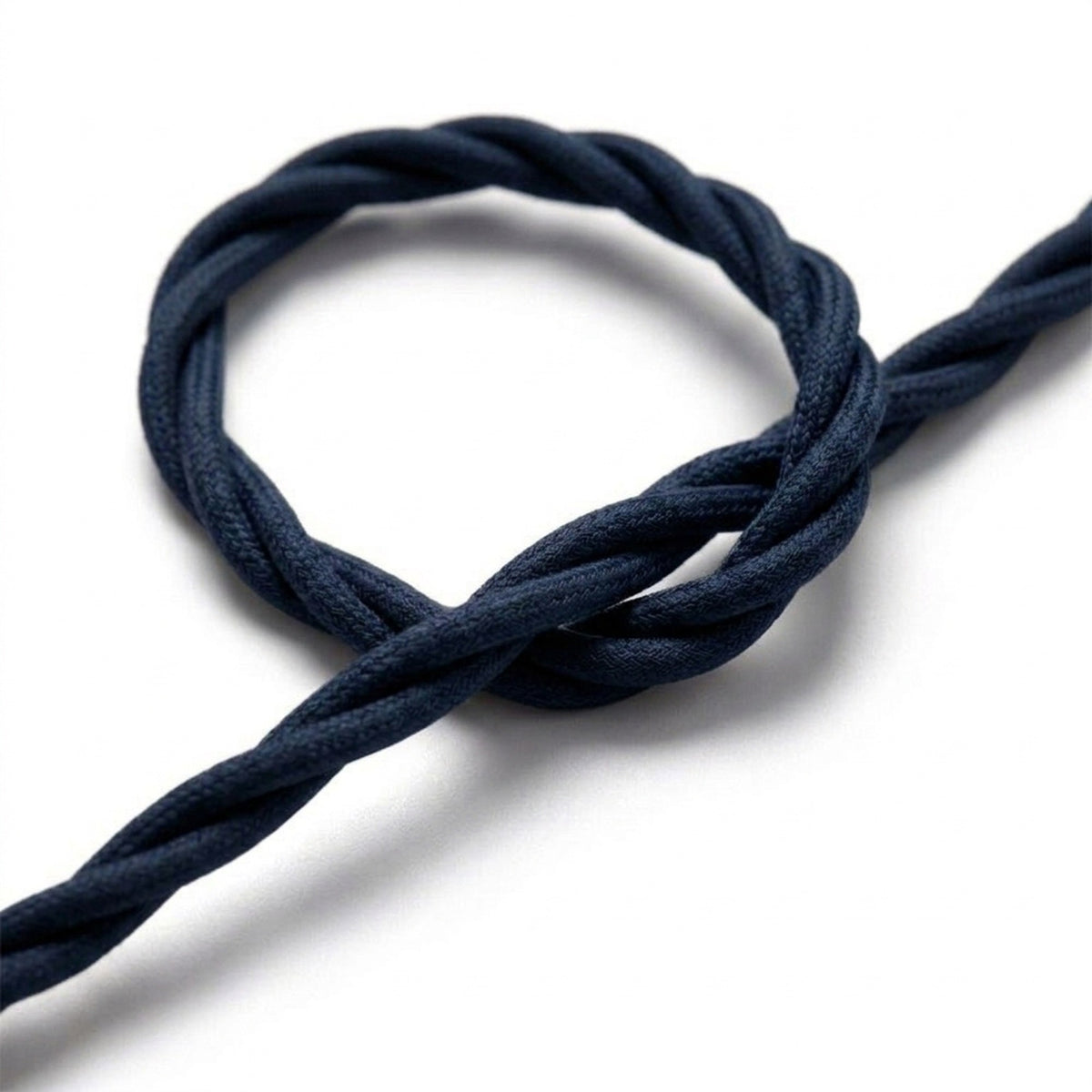 Gedraaid strijkijzersnoer met zijde-effect – Diepblauw
