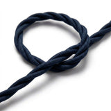 Gedraaid strijkijzersnoer met zijde-effect – Diepblauw