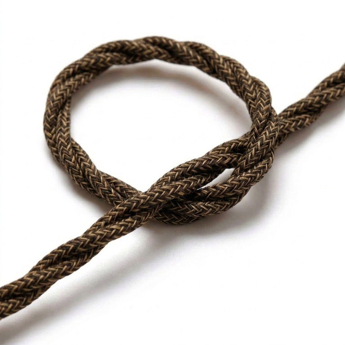 Gedraaid strijkijzersnoer van natuurlijk linnen – Bruin