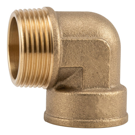 Coude 90° mâle-femelle en laiton CW617N BSP - vue de face