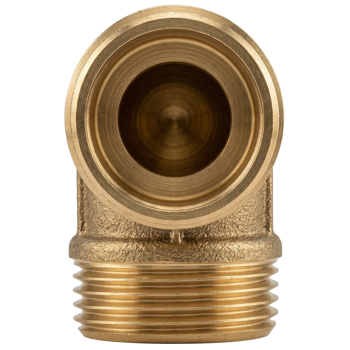 Coude 90° mâle-mâle en laiton CW617N BSP - vue de dessus