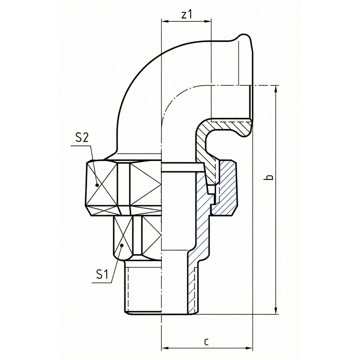 Dimension d'un coude union