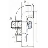 Dimension d'un coude union