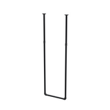 Portant à vêtements suspendu au plafond en tubes d'acier peints noir mat Ø 27 mm — largeur 46 cm, hauteur sous plafond 153 cm, vue de trois quarts sur fond blanc
