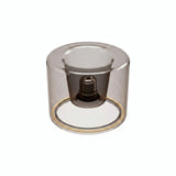 E27 led-donutlamp van rookglas, Ø 120 mm, uitgeschakeld, verzonken E27-fitting zichtbaar, witte achtergrond