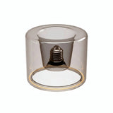 E27 led-donutlamp van rookglas, Ø 120 mm, licht van bovenaf gezien, witte achtergrond