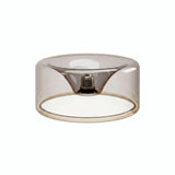 E27 led-donutlamp van rookglas, Ø 195 mm, uitgeschakeld, verzonken E27-fitting zichtbaar, witte achtergrond