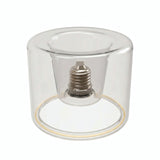 E27 led-donutlamp van helder glas, Ø 120 mm, licht van bovenaf gezien, witte achtergrond