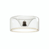 E27 led-donutlamp van helder glas, Ø 195 mm, driekwartaanzicht, witte achtergrond