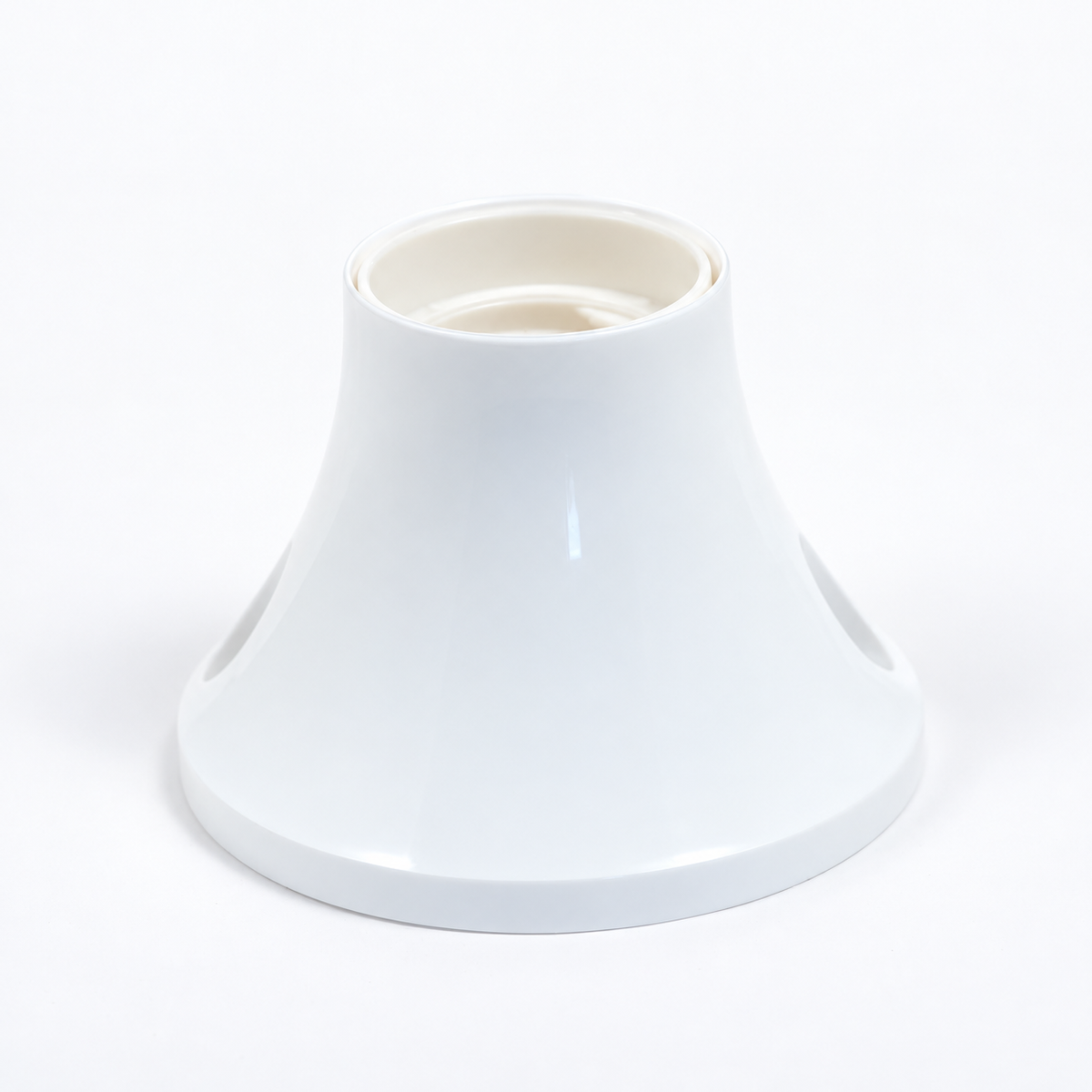 Rechte thermoplastische E27 lamphouder voor wand of plafond — wit — aanzicht 1